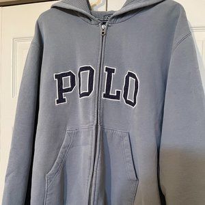 RALPH LAUREN POLO - BLUE ZIP FRONT HOODIE - XL
